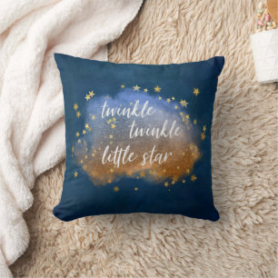 Coussin Twinkle Little Star   Poussière d'or en cuivre ble