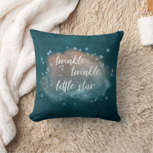 Coussin Twinkle Little Star   Turquoise Vert et Taupe Brow