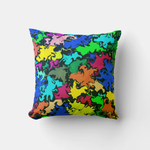 Coussin Twirl coloré Abstrait / Greenleaf /
