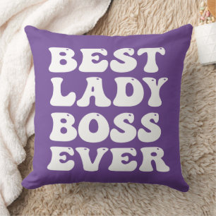 Coussin Type Rétro Meilleure Lady Boss Jamais Jeter Oreill