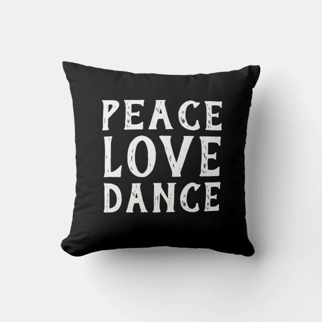 Coussin typo PEACE LOVE DANCE | (Recto)