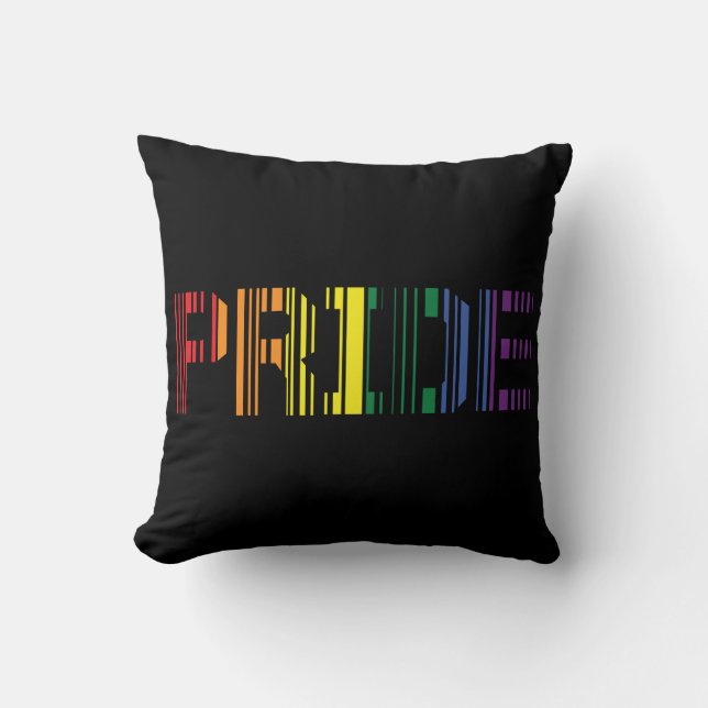 Coussin Typographie à balayage arc-en-ciel de fierté (Recto)