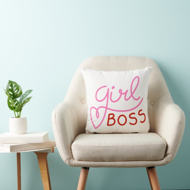 Coussin Typographie Boss Girl N'importe quelle couleur Jet (Chaise)