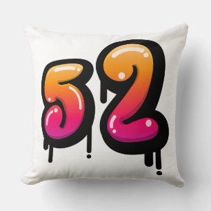 Coussin Typographie bulle de graffiti numéro 52 Vector