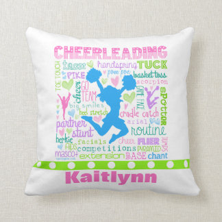 Coussin Typographie Cheerleading en pastel personnalisée