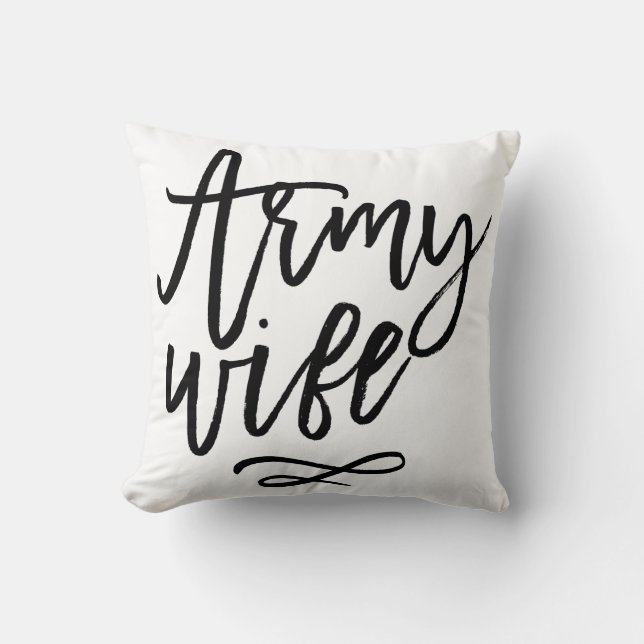 Coussin Typographie chic - Femme de l'armée (Recto)