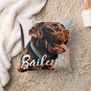 Coussin Typographie Cool simple et moderne Nom et photo