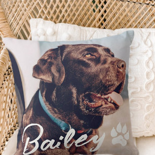 Coussin Typographie Cool simple et moderne Nom et photo