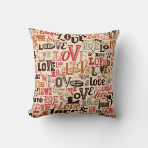 Coussin Typographie d'amour vintage