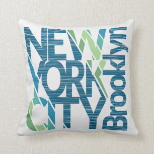 Coussin Typographie de Brooklyn New York