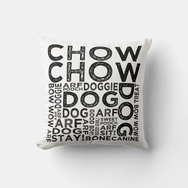 Coussin Typographie de Chow Chow (Recto)