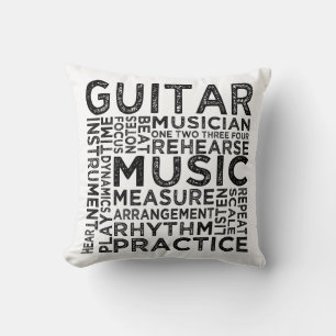 Coussin Typographie de guitare
