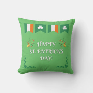 Coussin Typographie de la Saint Patrick Vert