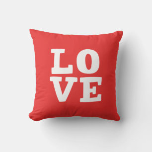 Coussin Typographie de la Saint-Valentin Amour Rouge