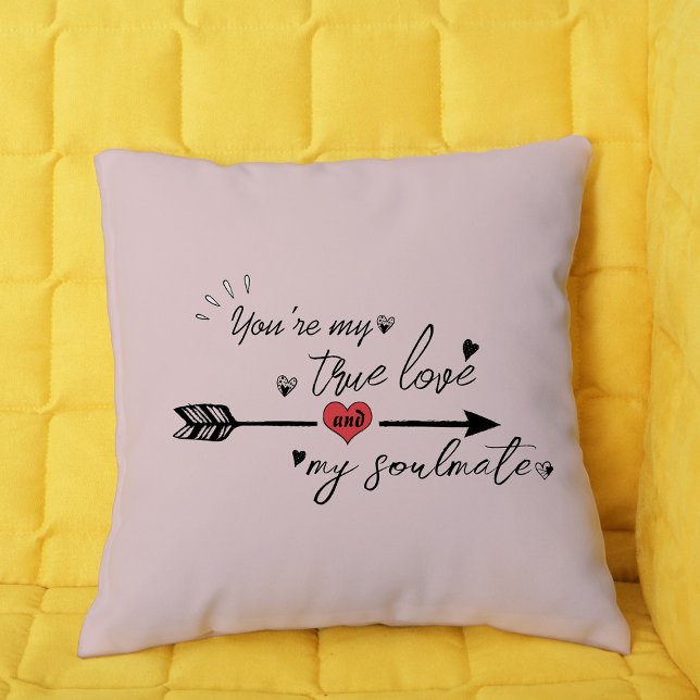Coussin Typographie de la Saint Valentin Texte Jeter l'ore (Créateur téléchargé)
