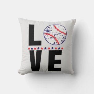 Coussin Typographie de l'amour du baseball