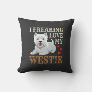 Coussin Typographie de l'amour du chien Westie