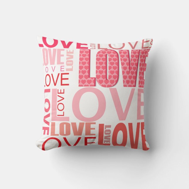 Coussin Typographie de l'amour Saint-Valentin (Recto)
