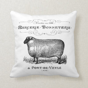 Coussin Typographie de l'exploitation agricole du mouton V
