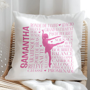 Coussin Typographie de Little Pink Ballerina
