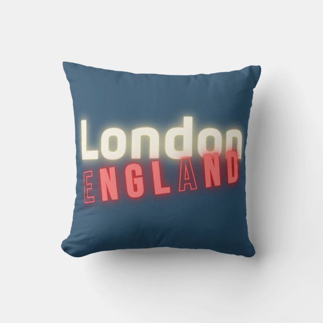 Coussin Typographie de Londres Neon Lights (Recto)