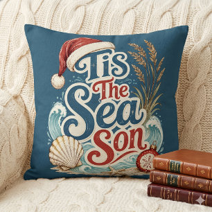 Coussin Typographie de Noël Côtière C'est la Saison de la