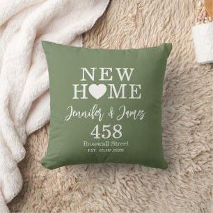 Coussin Typographie de nouvelle maison personnalisée pour