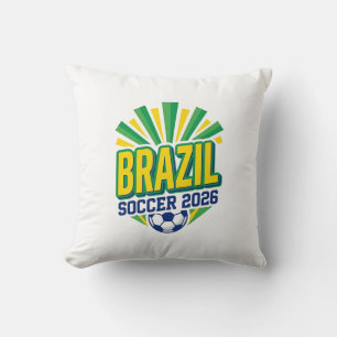 Coussin Typographie de pays gras de football 2026 Brésil