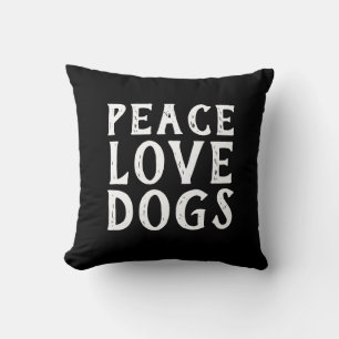 Coussin typographie de PEACE LOVE DOGS  