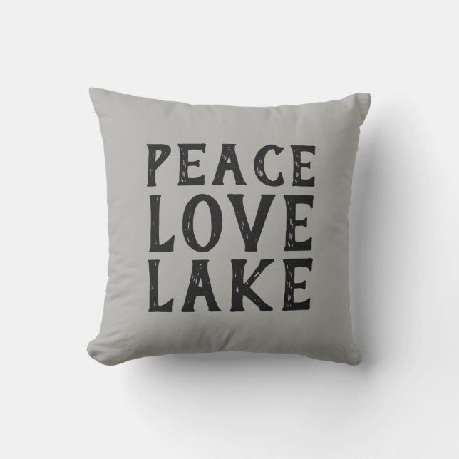 Coussin typographie de PEACE LOVE LAKE | (Recto)