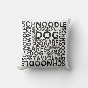 Coussin Typographie de Schnoodle