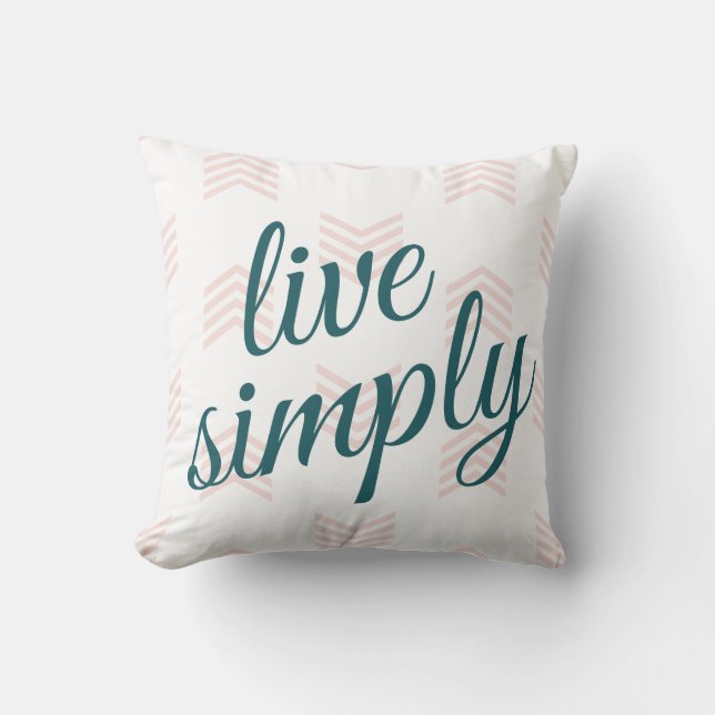 Coussin Typographie de script simple en direct Chevron Nav (Recto)