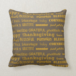 Coussin Typographie de Thanksgiving