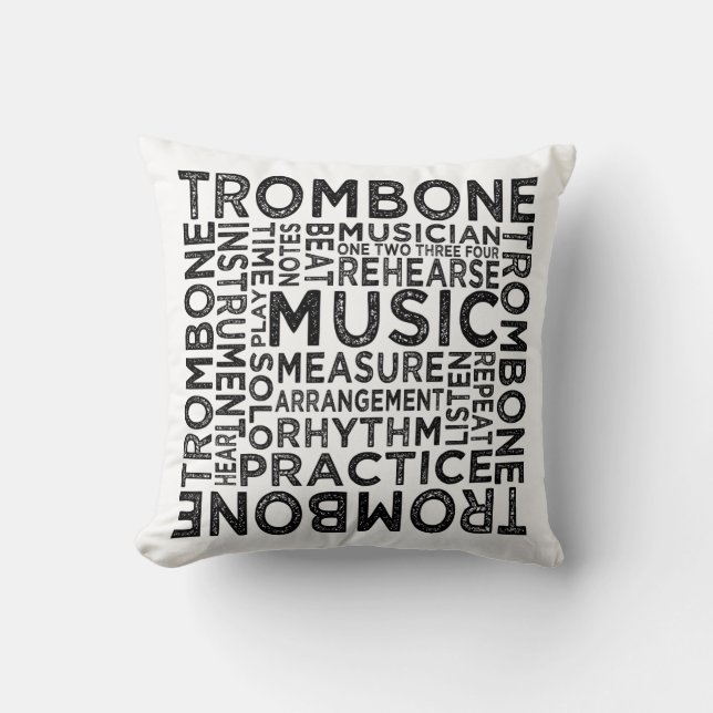Coussin Typographie de Trombone (Recto)