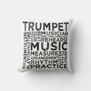 Coussin Typographie de trompette