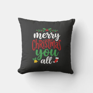 Coussin Typographie de vacances joyeux Noël à tous