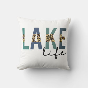 Coussin Typographie d'impression de Lake Life Cheetah