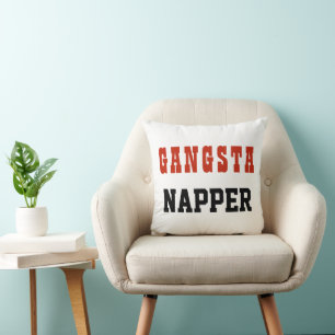 Coussin Typographie drôle GANGSTA NAPPER
