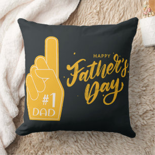 Coussin Typographie du doigt en mousse Number One Dad