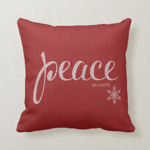 Coussin Typographie du flocon de neige de la paix
