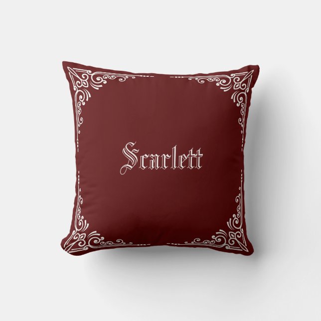 Coussin Typographie Élégante Moderne Personnalisée Nom (Recto)