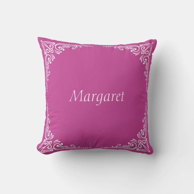 Coussin Typographie élégante moderne personnalisée nom  (Recto)