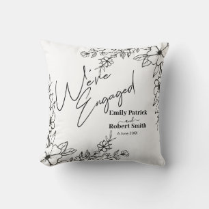 Coussin Typographie élégante nous sommes fiancés