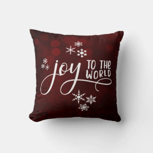Coussin Typographie et flocons de neige « Joyeux Noël au m