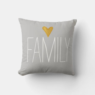 Coussin typographie "familiale", gris-colombe