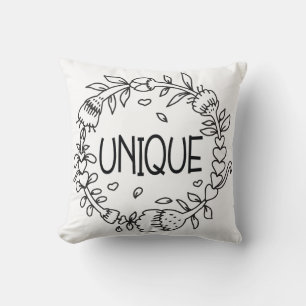 Coussin Typographie Florale Unique