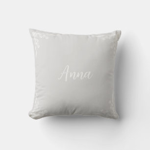 Coussin Typographie grise pastel moderne personnalisée