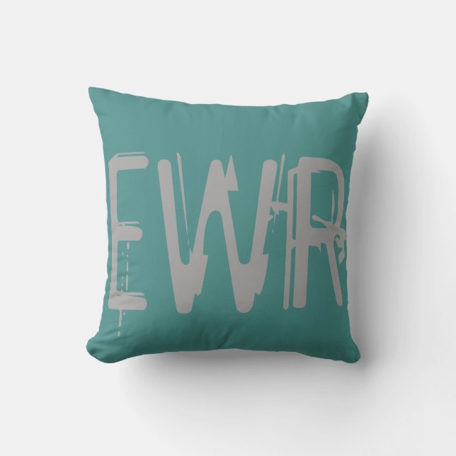 Coussin Typographie Grunge de l'aéroport EWR (Recto)