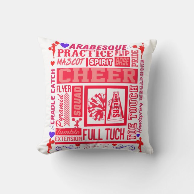 Coussin Typographie guerrière en rouge (Recto)