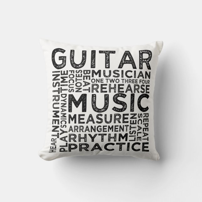 Coussin Typographie guitare (Recto)